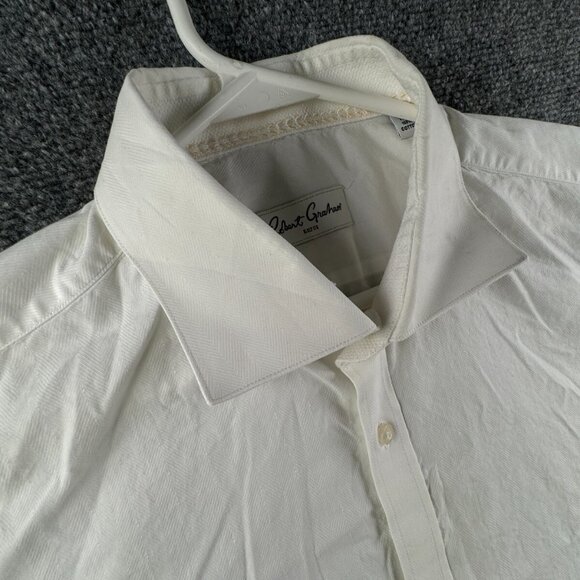 Robert Graham White Long Sleeve Button Up Shirt Men Size 17.5 (44) All Cotton - Picture 8 of 16